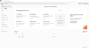 Adobe Acrobat Reader DC Main Interface Screenshot
